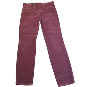 J. Crew Toothpick maroon corduroy skinny leg ankle pants size 26 EUC!
